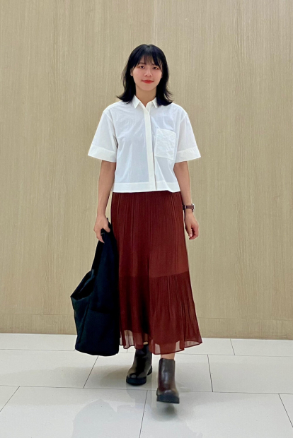 Многоярусная юбка из шифона UNIQLO 1159858297 (Коричневый L)