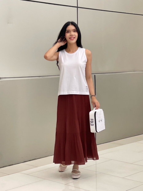 Многоярусная юбка из шифона UNIQLO 1159858297 (Коричневый L)