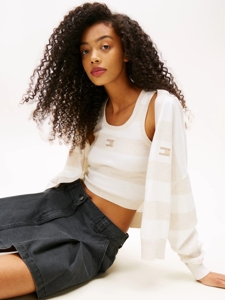 Плисированная джинсовая мини-юбка Tommy Hilfiger 1159859351 (Черный 32)