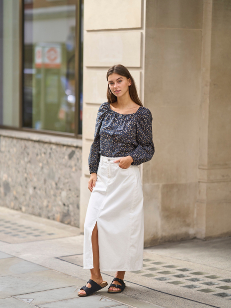 Женская джинсовая юбка UNIQLO 1159861479 (Белый 26)