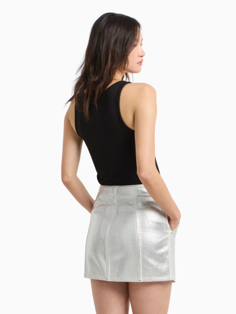 Женская джинсовая мини юбка Armani Exchange 1159863661 (Серебристый 10)