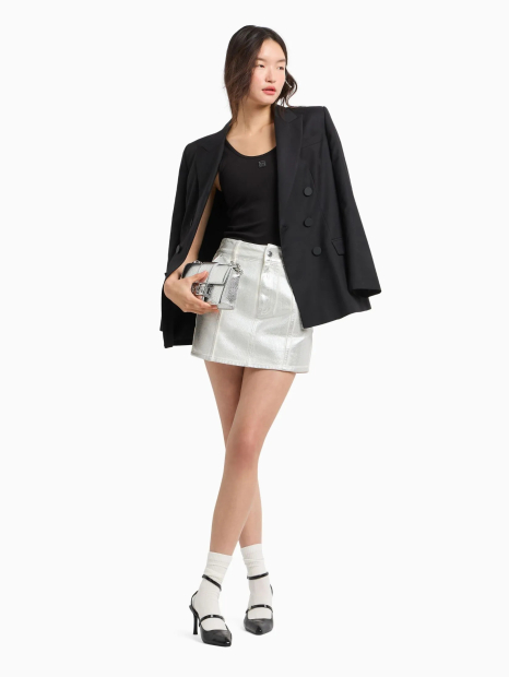 Жіноча спідниця джинсова Armani Exchange 1159863661 (Сріблястий 10)