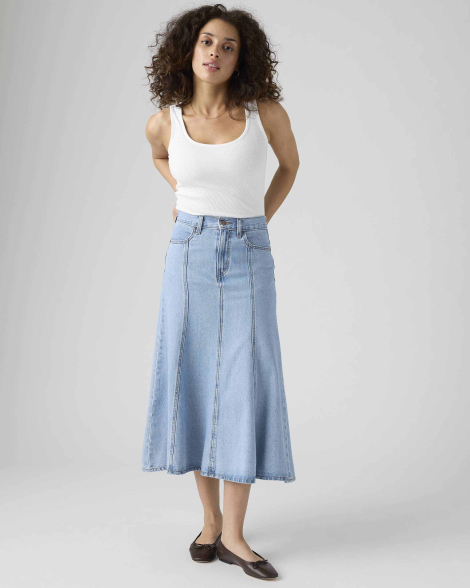 Джинсовая длинная юбка Levi's 1160265327 (Голубой 24)