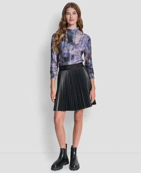 Женская плиссированная мини-юбка DKNY 1161285345 (Черный M)