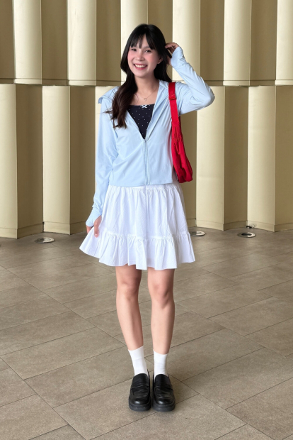 Мини-юбка из жатой ткани UNIQLO 1161547554 (Белый XXL)