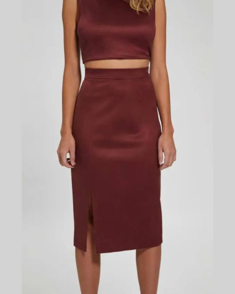 Женская юбка GUESS из экозамши 1162168271 (Бордовый M)