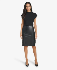 Женская юбка карандаш Calvin Klein из экокожи 1159841345 (Черный 12)