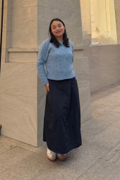 Женская юбка UNIQLO миди 1159842807 (Синий S)