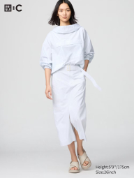 Женская юбка UNIQLO с поясом 1159842988 (Белый 25)