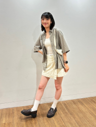 Жіноча спідниця-шорти UNIQLO з легкої джинсової тканини 1159843556 (Бежевий S)