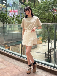 Жіноча спідниця-шорти UNIQLO з легкої джинсової тканини 1159843556 (Бежевий S)