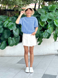 Жіноча спідниця-шорти UNIQLO з легкої джинсової тканини 1159843556 (Бежевий S)