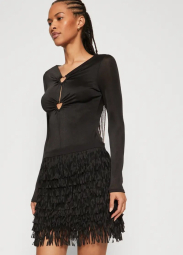 Женская юбка GUESS с бахромой 1159847057 (Черный XS)