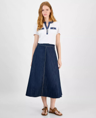 Женская джинсовая юбка-миди Tommy Hilfiger 1159849809 (Синий M)