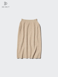 Женская вязаная юбка 3D Knit UNIQLO 1159851125 (Бежевый M)