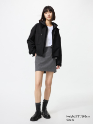 Юбка со вшитыми шортами UNIQLO в клетку 1159851466 (Серый L)