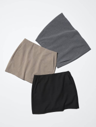 Юбка со вшитыми шортами UNIQLO в клетку 1159851466 (Серый L)