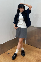 Юбка со вшитыми шортами UNIQLO в клетку 1159851466 (Серый L)