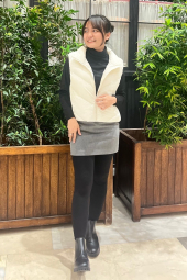 Юбка со вшитыми шортами UNIQLO в клетку 1159851466 (Серый L)