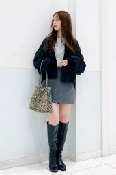 Юбка со вшитыми шортами UNIQLO в клетку 1159851466 (Серый L)