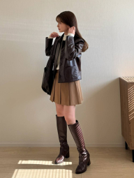 Складчатая юбка UNIQLO со вшитыми шортами 1159851485 (Коричневый L)