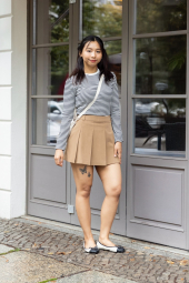 Складчатая юбка UNIQLO со вшитыми шортами 1159851485 (Коричневый L)