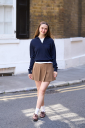 Складчатая юбка UNIQLO со вшитыми шортами 1159851485 (Коричневый L)