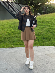 Складчатая юбка UNIQLO со вшитыми шортами 1159851485 (Коричневый L)