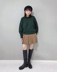 Складчатая юбка UNIQLO со вшитыми шортами 1159851485 (Коричневый L)