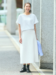 Вязаная эластичная юбка UNIQLO 1159851823 (Белый S)