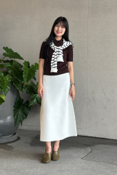 Вязаная эластичная юбка UNIQLO 1159851823 (Белый S)