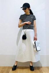 Вязаная эластичная юбка UNIQLO 1159851823 (Белый S)