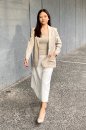 Вязаная эластичная юбка UNIQLO 1159851823 (Белый S)