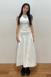 Вязаная эластичная юбка UNIQLO 1159851823 (Белый S)