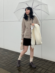 Женская вельветовая мини-юбка UNIQLO 1159851830 (Коричневый L)