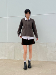 Женская вельветовая мини-юбка UNIQLO 1159851830 (Коричневый L)