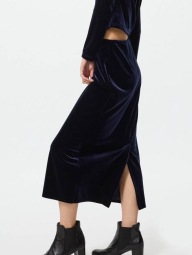 Женская велюровая юбка UNIQLO 1159853732 (Синий L)