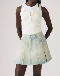 Плісована спідниця джинсова Levi's міні 1159857517 (Блакитний 33)