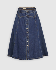 Женская джинсовая юбка-миди Levi's на пуговицах 1159857980 (Синий 27)