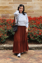 Многоярусная юбка из шифона UNIQLO 1159858297 (Коричневый L)