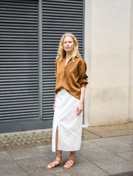 Женская джинсовая юбка UNIQLO 1159861479 (Белый 26)