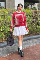 Мини-юбка из жатой ткани UNIQLO 1161547554 (Белый XXL)