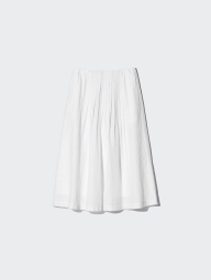 Длинная юбка из смеси льна UNIQLO в полоску 1161549102 (Белый XL)