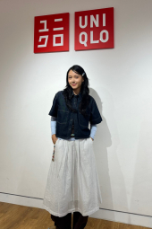 Длинная юбка из смеси льна UNIQLO в полоску 1161549102 (Белый XL)