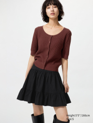 Міні-спідниця із жатої тканини UNIQLO 1161682579 (Чорний M)