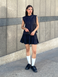 Міні-спідниця із жатої тканини UNIQLO 1161682579 (Чорний M)