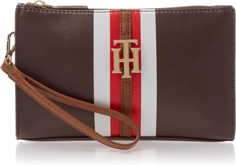 Женский клатч Tommy Hilfiger компактная сумочка на молнии 1159774693 (Коричневый, One size)