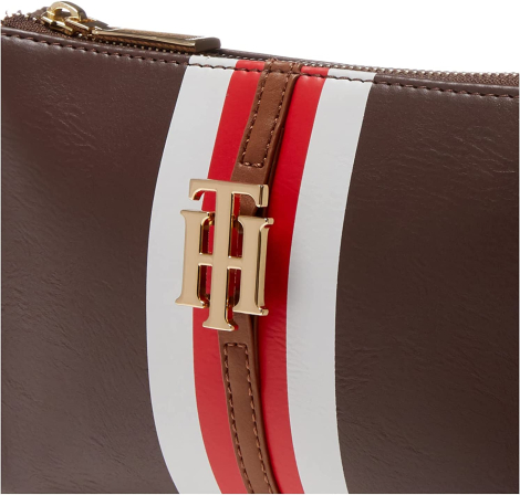 Женский клатч Tommy Hilfiger компактная сумочка на молнии 1159774693 (Коричневый, One size)