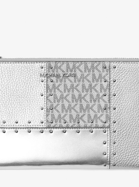 Жіноча сумка-клатч Michael Kors на блискавці в подарунковій коробці 1159835519 (Срібний One size)