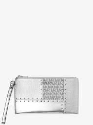 Жіноча сумка-клатч Michael Kors на блискавці в подарунковій коробці 1159835519 (Срібний One size)